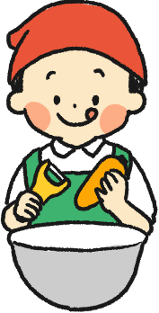 料理をしている子どものイラスト